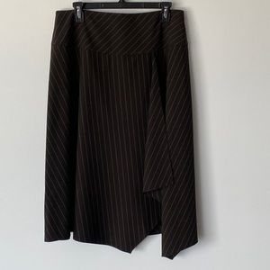 EUC City DKNY Brown Pinstripe Skirt // Size 12
